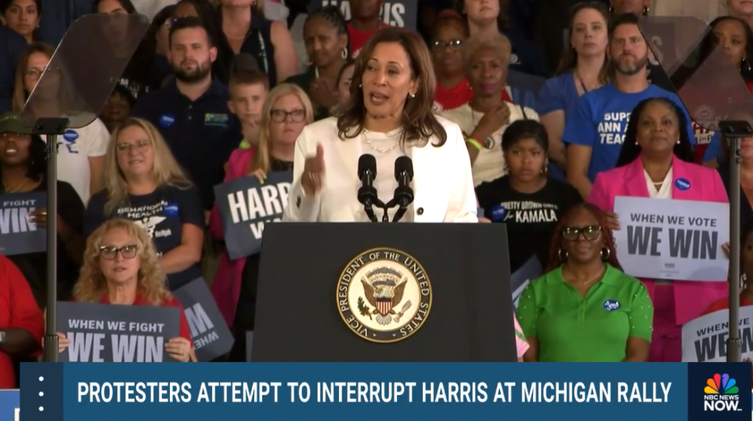 Kamala Harris Event in Michigan Interrupted by Pro-Palestinian Protest